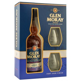 Виски Glen Moray Port Cask Finish подарочный набор+2 бокала