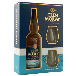 Виски Glen Moray Peated Single Malt подарочный набор + 2 бокала ТМ Glen Moray
