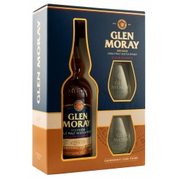 Виски Glen Moray Chardonnay 0,7л в коробке + 2 стакана