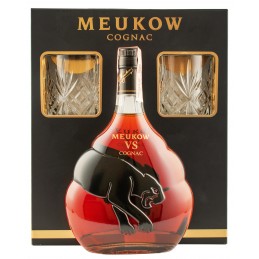 Коньяк "Meukow VS" подарочный набор с 2 бокалами ТМ "Meukow"