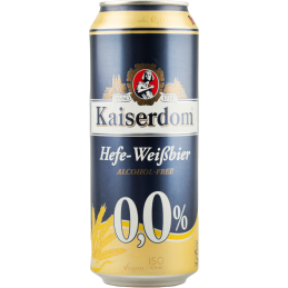 Купить Пиво безалкогольное Kaiserdom Hefe-Weisbier 0,5л ж/б