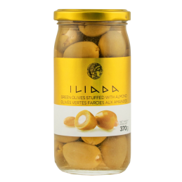 Купить Оливки зеленые ILIADA with almond фаршированные миндалем 370г