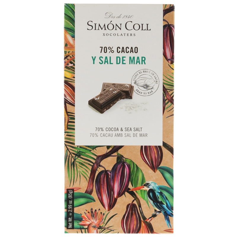 Купить Шоколад темный 70% с морской солью 85г Испания Simon Coll