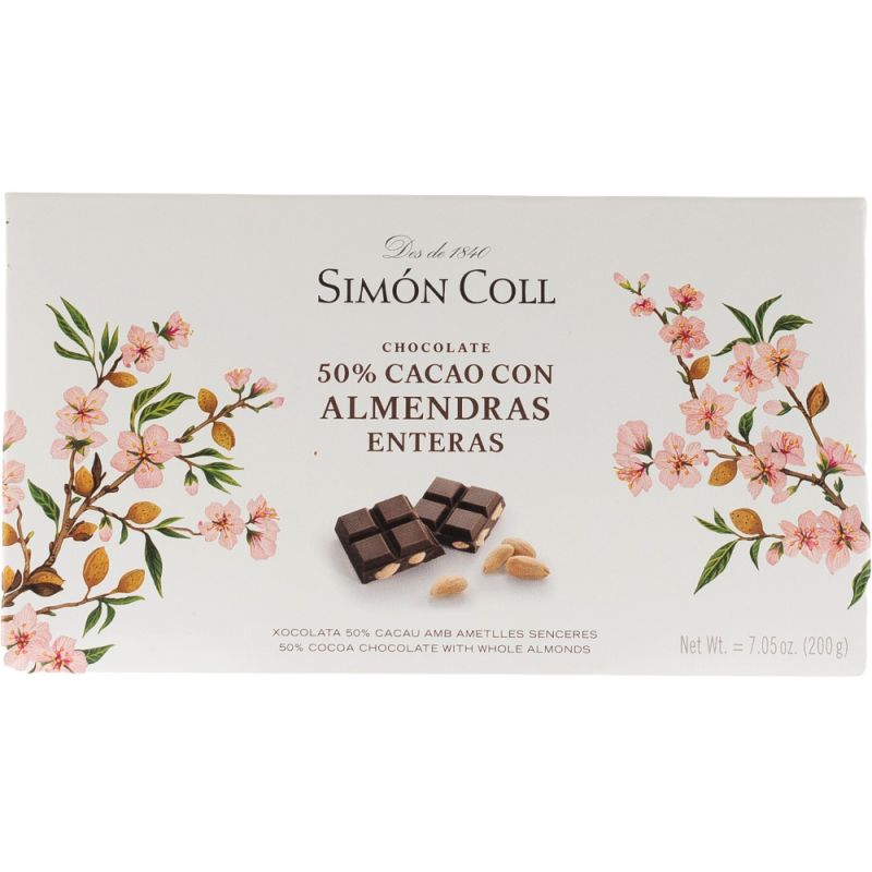 Купить Шоколад Y Almendras Enteras темный с миндалем 50% 200г Simon Coll