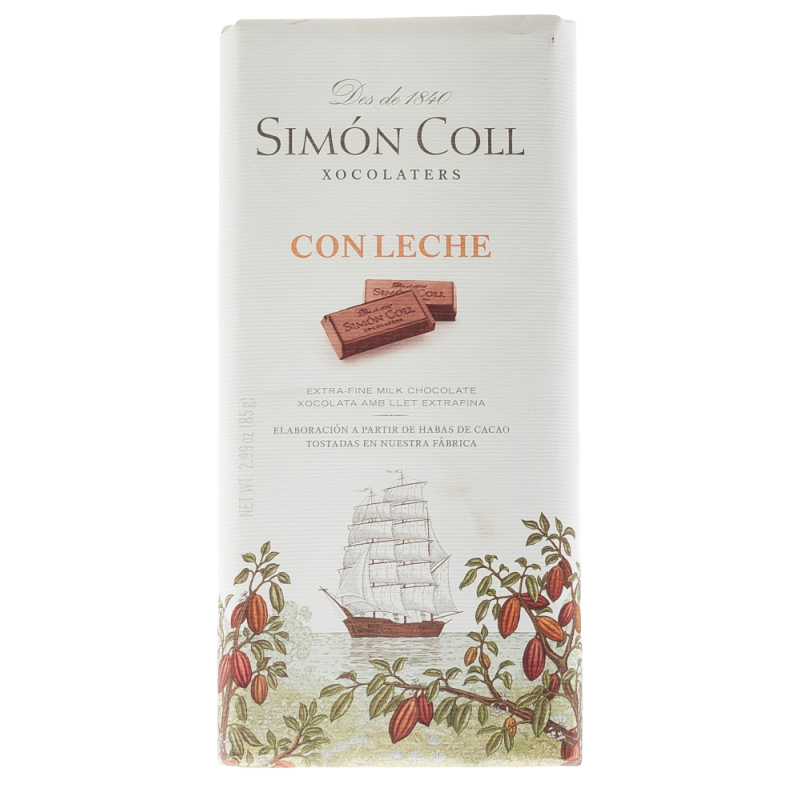Купить Шоколад Con Leche молочный 85г Испания Simon Coll