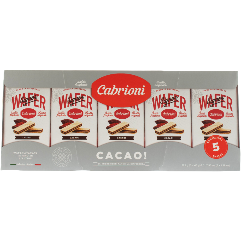 Купить Вафли с какао Wafers Cacao 5шт 45г Италия Cabrioni