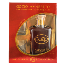 Купить Ликер Amaretto Gozio 0,7л подарочный набор+2бокала Franciacorta