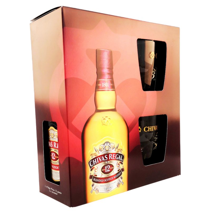 Купить Виски Chivas Regal 12yo 0,7л+2 стакана