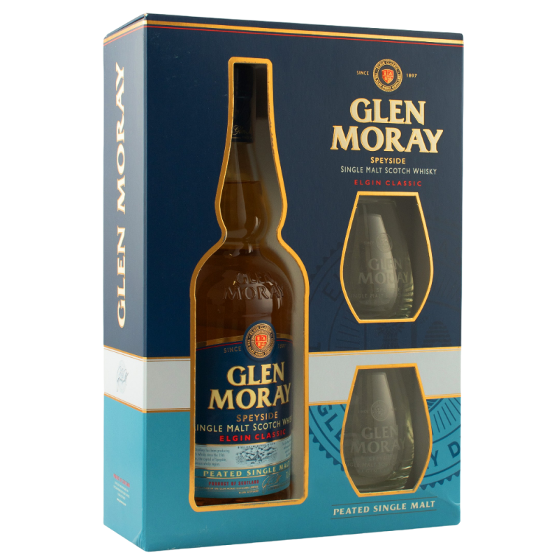 Купить Виски Glen Moray Peated Single Malt под. набор+2бокала